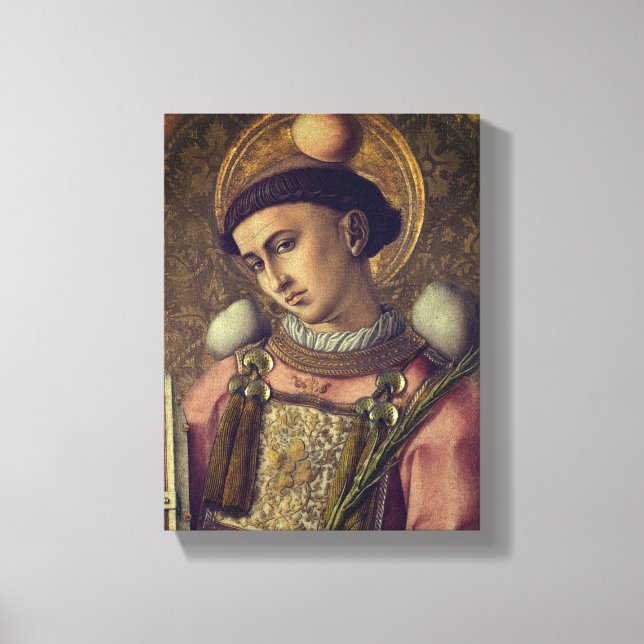 Saint Stephen (by Carlo Crivelli, 1476) Canvas Print (Front)