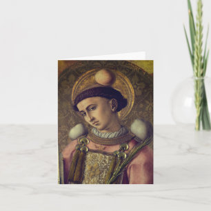 Saint Stephen (by Carlo Crivelli, 1476) Note Card