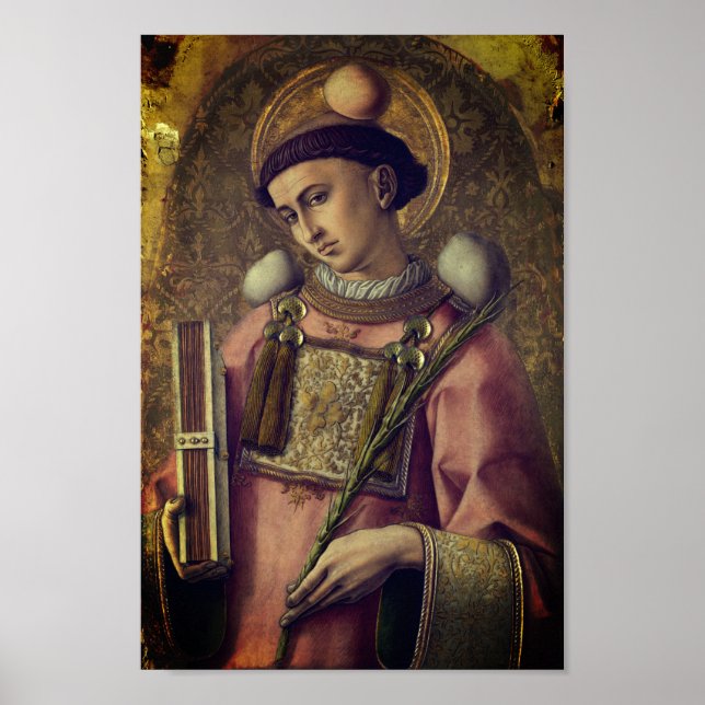 Saint Stephen (by Carlo Crivelli, 1476) Poster (Front)