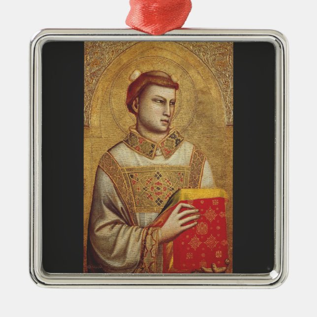 Saint Stephen by Giotto Metal Tree Decoration (Front)