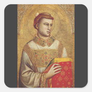 Saint Stephen by Giotto Square Sticker