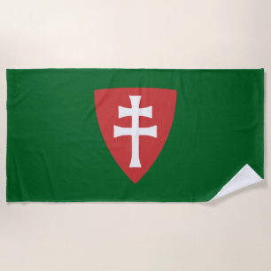 saint stephen hungarian cross symbol hungary king  beach towel