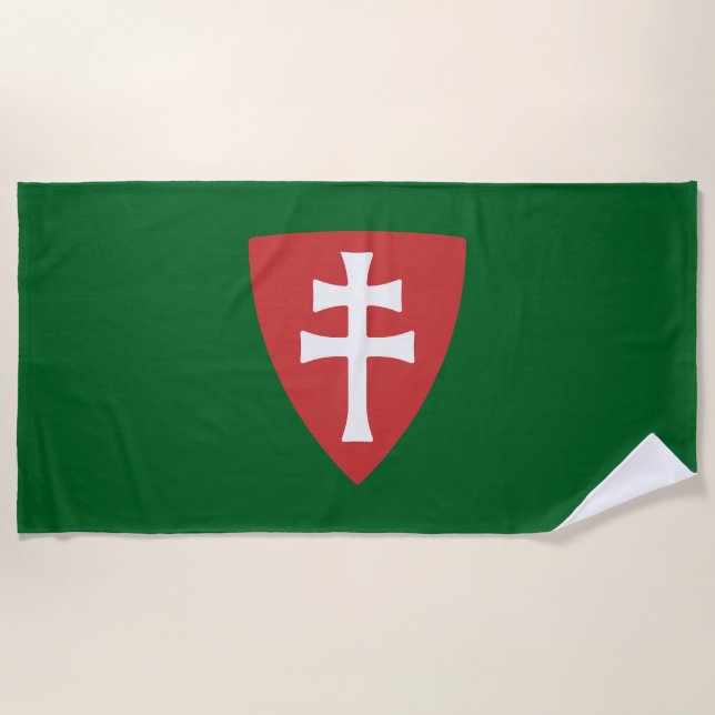 saint stephen hungarian cross symbol hungary king  beach towel (Front)