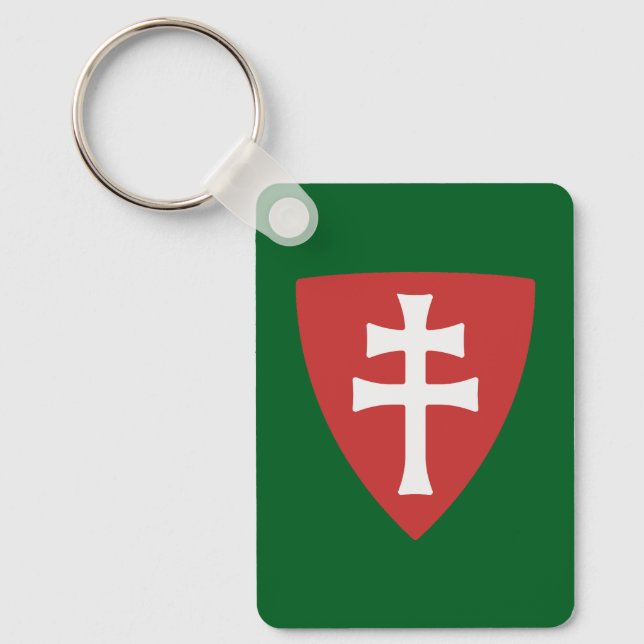 saint stephen hungarian cross symbol hungary king  key ring (Front)