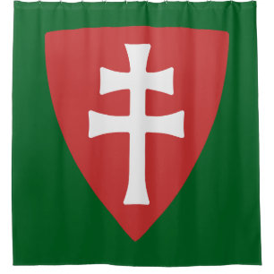 saint stephen hungarian cross symbol hungary king  shower curtain