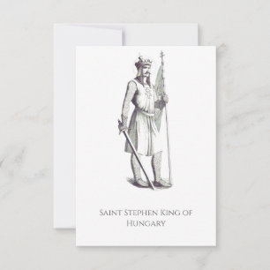 Saint Stephen King of Hungary Holy Card