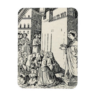 Saint Stephen Preaching by Fra Angelico Magnet
