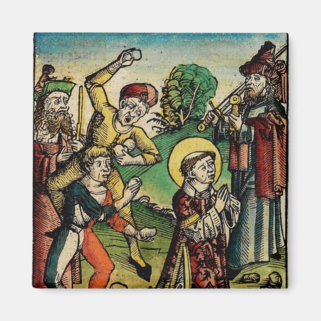 Saint Stephen the Protomartyr Fine Art Iconography Magnet (Front)