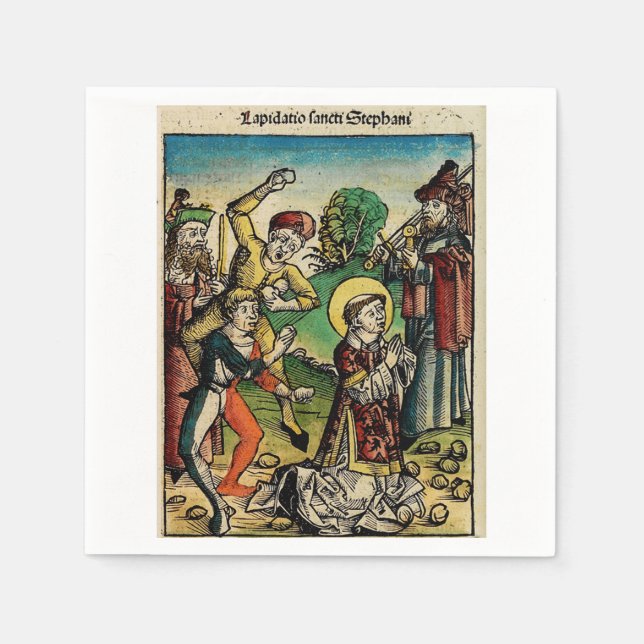 Saint Stephen the Protomartyr Fine Art Iconography Napkin (Front)