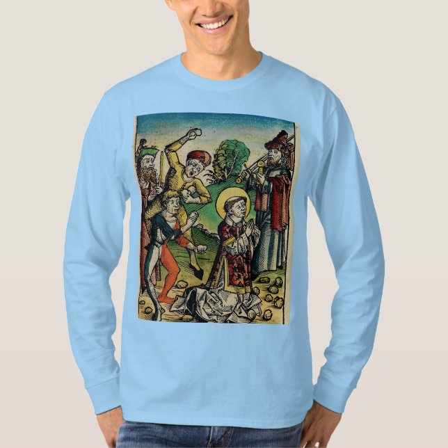 Saint Stephen the Protomartyr Fine Art Iconography T-Shirt (Front)