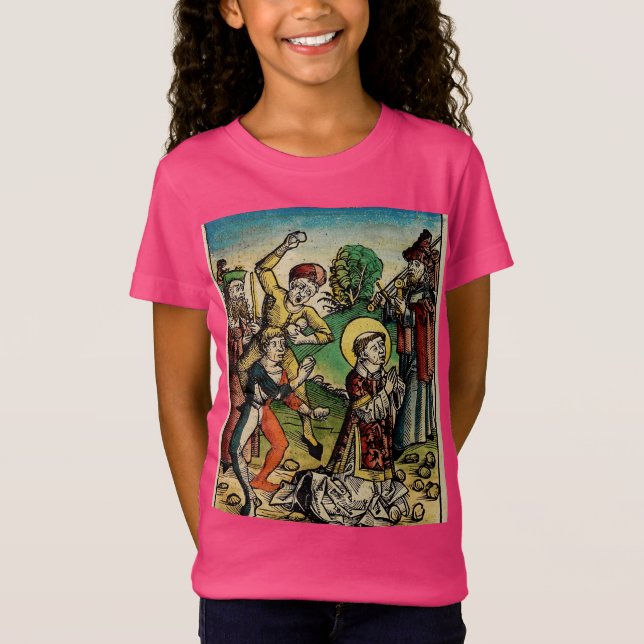 Saint Stephen the Protomartyr Fine Art Iconography T-Shirt (Front)