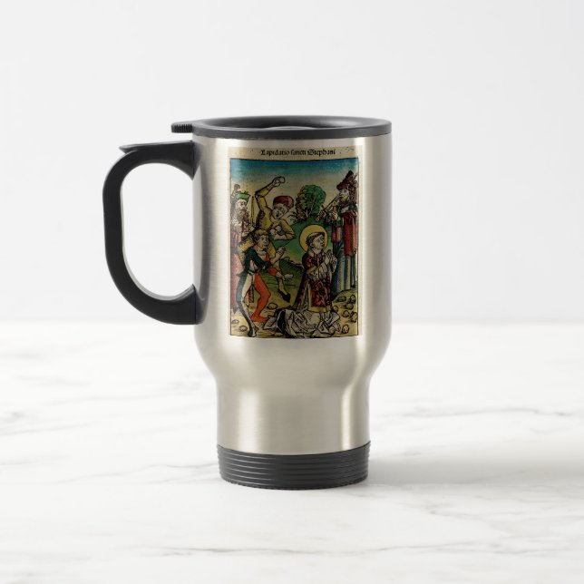 Saint Stephen the Protomartyr Fine Art Iconography Travel Mug (Left)