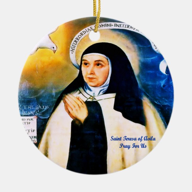 Saint Teresa of Avila Ceramic Tree Decoration (Front)
