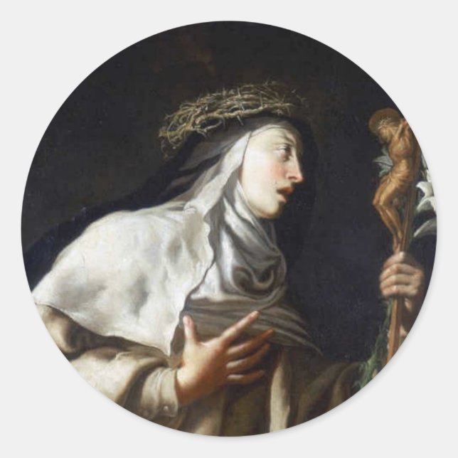 SAINT TERESA OF AVILA  CLASSIC ROUND STICKER (Front)