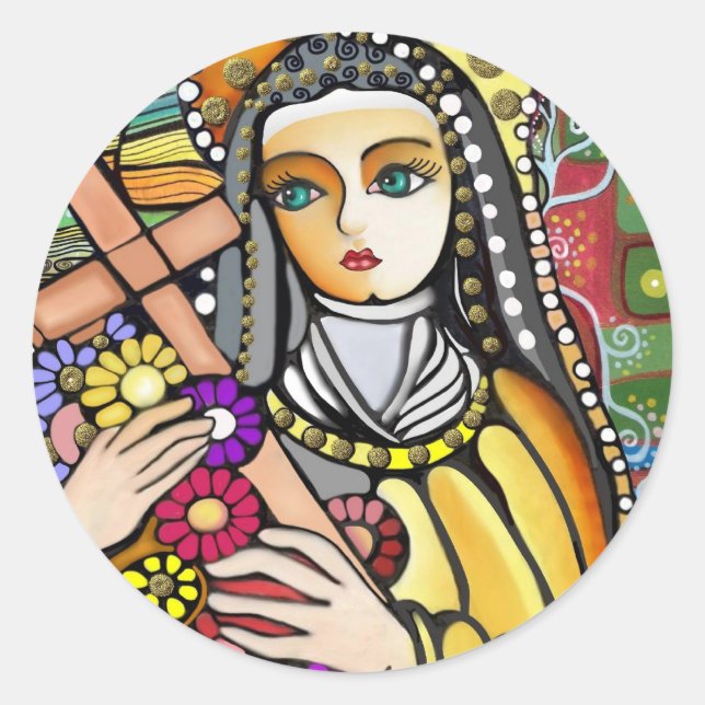Saint Teresa of Jesus Classic Round Sticker (Front)