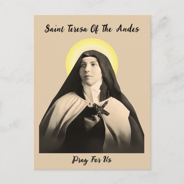 SAINT TERESA OF THE ANDES HOLIDAY POSTCARD (Front)