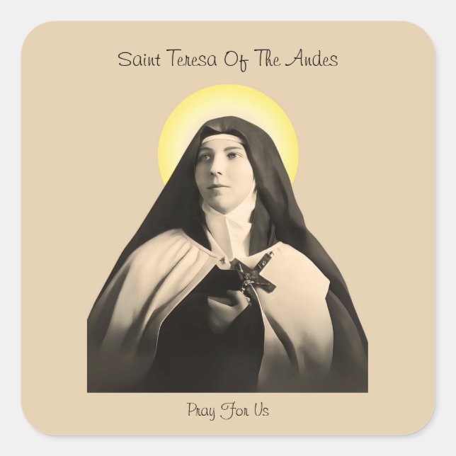 SAINT TERESA OF THE ANDES SQUARE STICKER (Front)