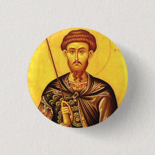 Saint Theodore Tiron orthodox icon 3 Cm Round Badge