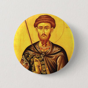 Saint Theodore Tiron orthodox icon 6 Cm Round Badge