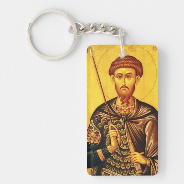 Saint Theodore Tiron orthodox icon Key Ring (Front)