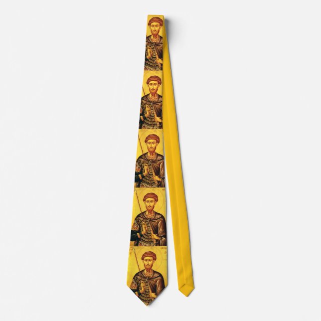 Saint Theodore Tiron orthodox icon Tie (Front)