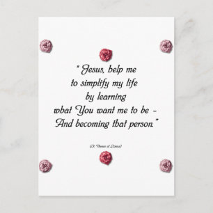 Saint Therese Quote Postcard