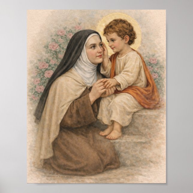 Saint Thérèse with Child Jesus Catholic Poster (Front)
