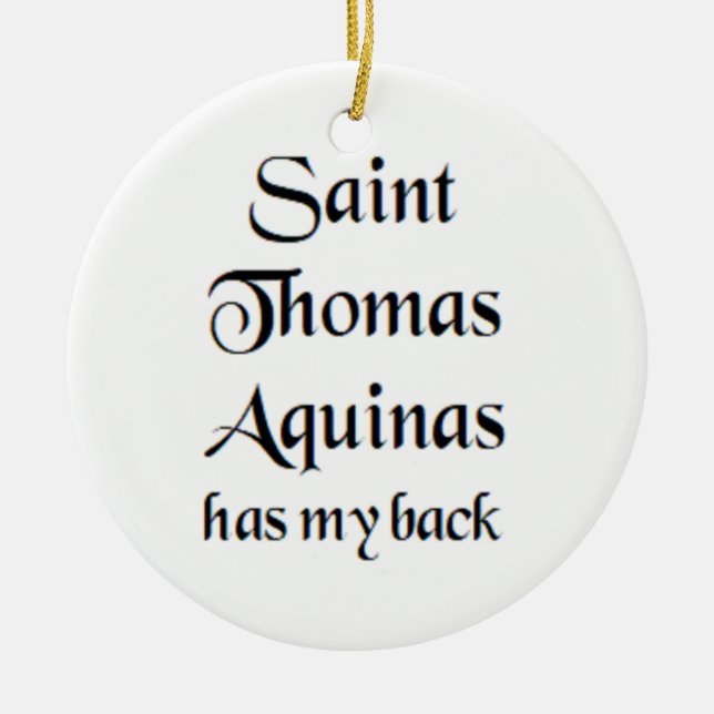 saint thomas aquinas ceramic tree decoration (Front)