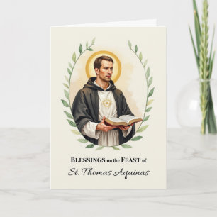 Saint Thomas Aquinas Feast Day Blessings Card