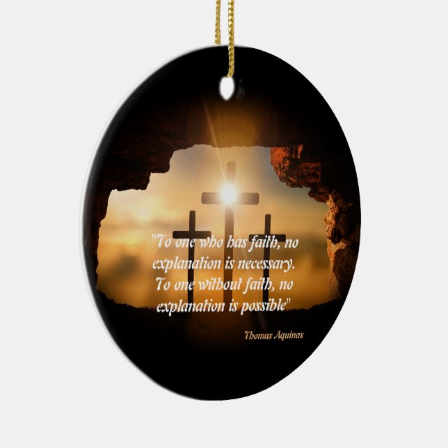 Saint Thomas Aquinas Quote On Faith Ceramic Orname Tree Decoration (Right)