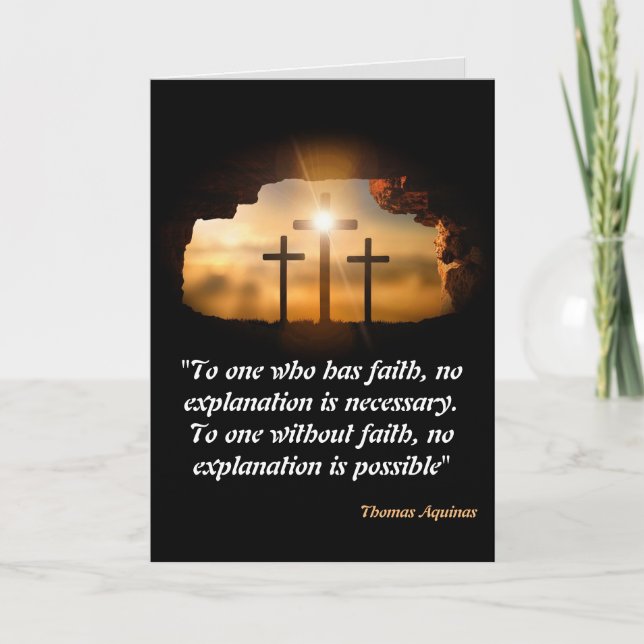 Saint Thomas Aquinas Quote On Faith Easter Card (Front)