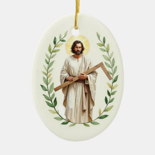 Saint Thomas the Apostle God's Peace and Blessings Ceramic Tree Decoration