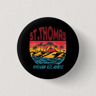 Saint Thomas Virgin Islands Surfing Beach Ocean Va 3 Cm Round Badge