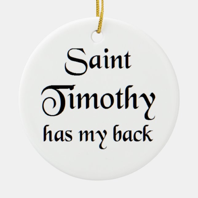 saint timothy coffee mug ceramic tree decoration (Front)