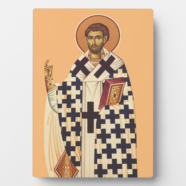 Saint Timothy of Ephesus Traditional Orthodox Art Plaque (Front)