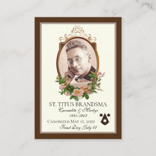Saint Titus Brandsma Canonisation Commemoration Place Card