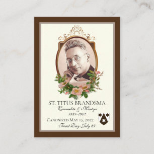 Saint Titus Brandsma Canonisation Commemoration Place Card