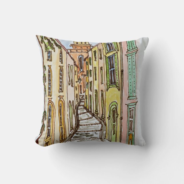 Saint-Tropez Buildings | French Riviera, France Cushion (Front)