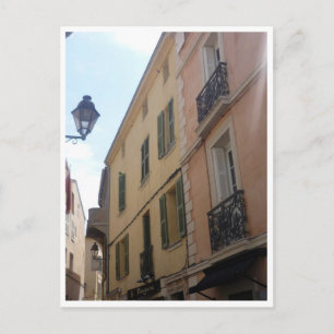saint tropez buildings postcard