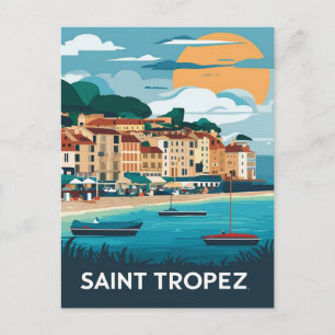Saint Tropez France Beach Travel Postcard