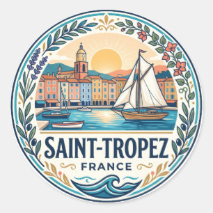 Saint-Tropez France Classic Round Sticker