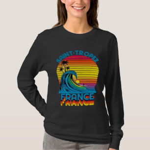 Saint Tropez France Retro Throwback Surf & Beach S T-Shirt