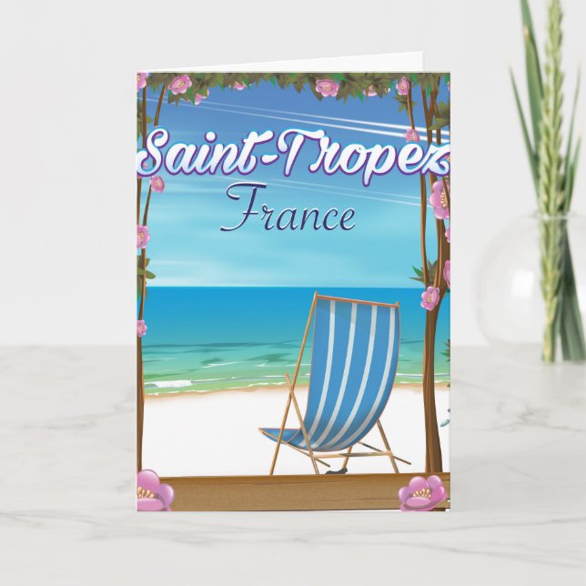 Saint-Tropez France Travel poster Holiday Card (Front)