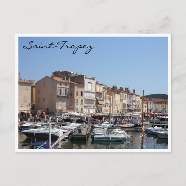 saint tropez harbour boats postcard (Front)