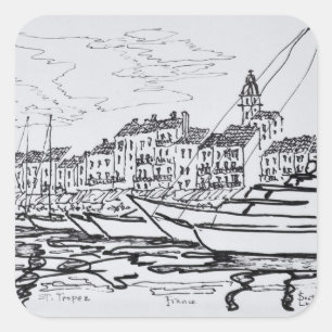 Saint-Tropez Harbour French Riviera, France Square Sticker