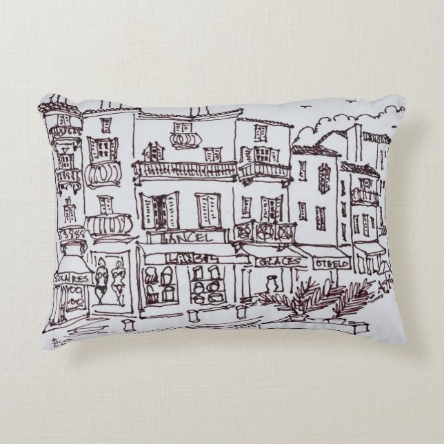 Saint-Tropez Shops | French Riviera, France Decorative Cushion (Front)