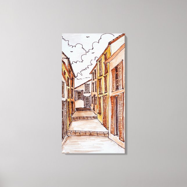 Saint-Tropez Streets | French Riviera, France Canvas Print (Front)