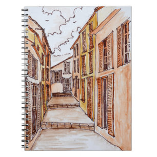 Saint-Tropez Streets French Riviera, France Spiral Notebook
