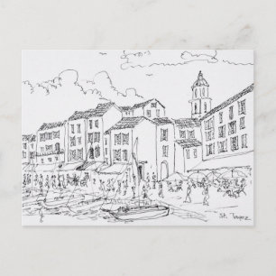 Saint-Tropez Waterfront   French Riviera, France Postcard