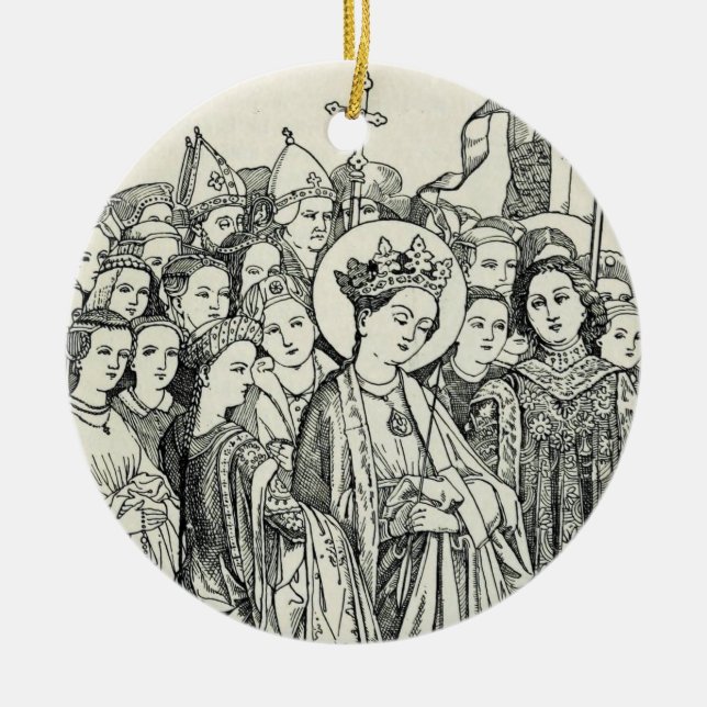 Saint Ursula virgin and martyr Ceramic Tree Decoration (Front)